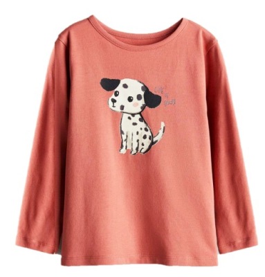 NOWA H&M bluzeczka PIESEK różowa 122/128