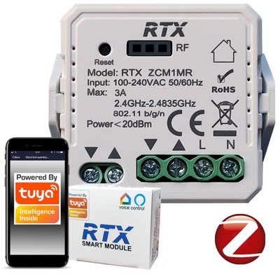 RTX Moduł TUYA WiFi Włącznik Przekaźnik 2 kanały DOPUSZKOWY