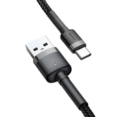 Kabel BASEUS USB-C USB 50 cm czarny krótki QC3.0