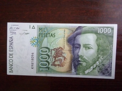 Banknot 1000 peset Hiszpania