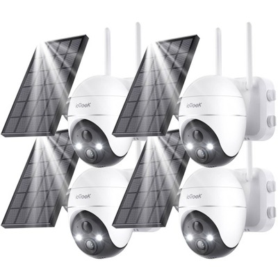 Kamera Zewnętrzna Obrotowa IP WiFi 4K 5MP ZOOM AKU Solarna DETEKCJA RUCH x4