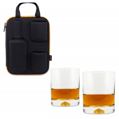 Etui na whisky ze szklankami podróżne 2 szklanki
