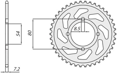 ЗУБЧАТКА ЗАД СТАЛЬ SUNSTAR SUNR1-2117-45 428