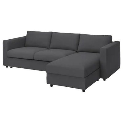 IKEA VIMLE Sofa 3-osobowa szezlong Hallarp szary