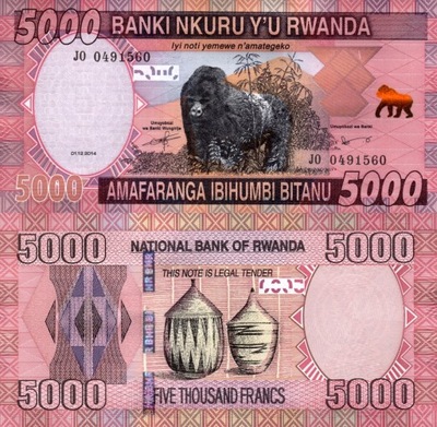 # RWANDA - 5000 FRANKÓW - 2014 - P-41 - UNC