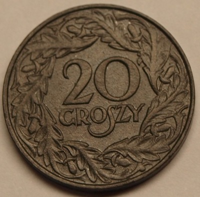 20 gr groszy 1923 GG. Piękna około mennicza moneta
