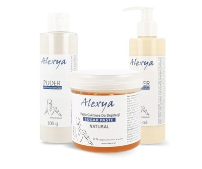 ALEXYA ZESTAW PASTA CUKROWA NATURAL, BLOKER, PUDER