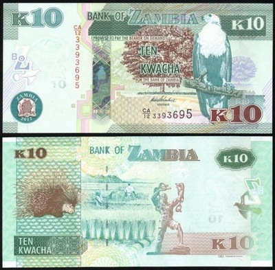 $ Zambia 10 KWACHA P-51a UNC 2012