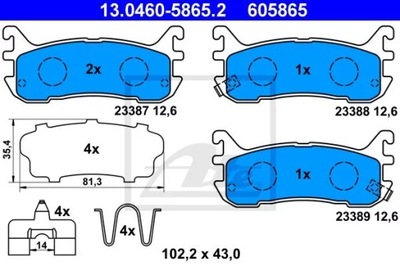 КОЛОДКИ HAM.TYL MAZDA MX5 00-05 13.0460-5865.2