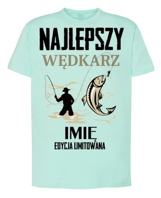 T-Shirt Koszulka Najlepszy Wędkarz Imię XS