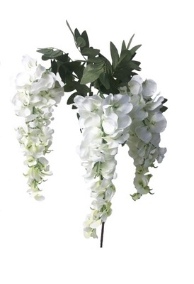 Glicynia zwisająca biała sztuczne kwiaty pnącze wisteria gałązka 3 sztuki