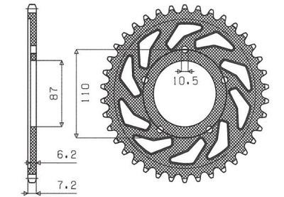 SUNSTAR ЗУБЧАТКА ЗАДНЯЯ 828 45 SUZUKI SV 650 SUN1-4386-45