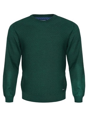 Sweter męski pod szyję wełna merino - zielony M
