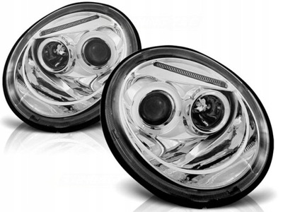 FAROS VW NUEVO BEETLE 98-05R ANILLOS DIODO LUMINOSO LED CROMO  