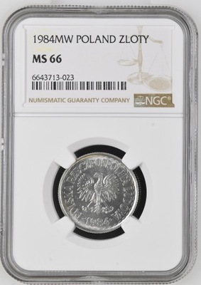 1 Złoty Polska 1984 NGC MS 66