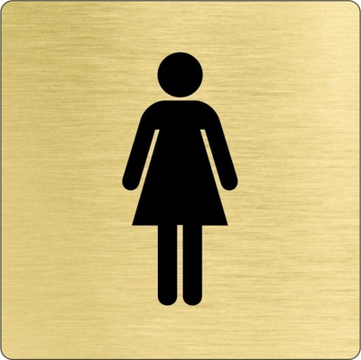 Piktogram Wc dla kobiet 8x8 cm złoty
