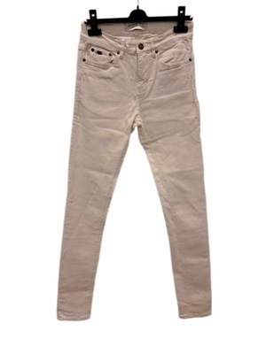 Spodnie jeans białe roz. 36, super skinny fit, wysoki stan, kieszenie