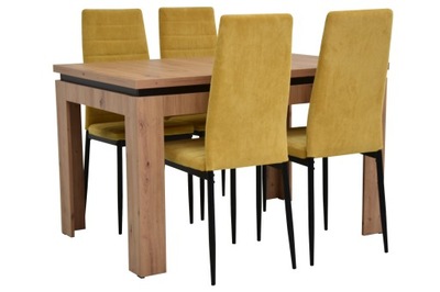 Nowoczesny stół 80x120/160 rozkładany i 4 krzesła
