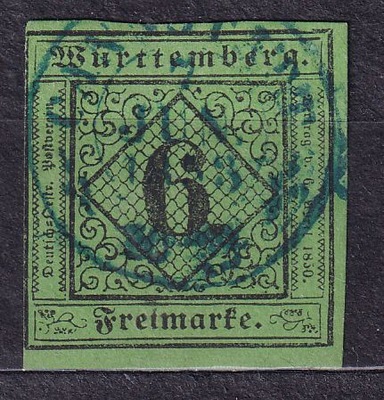 1851 Księstwa niemieckie Wurttemberg Mi 3