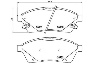 КОЛОДКИ ТОРМОЗНЫЕ CADILLAC SRX 09- ПЕРЕД BREMBO