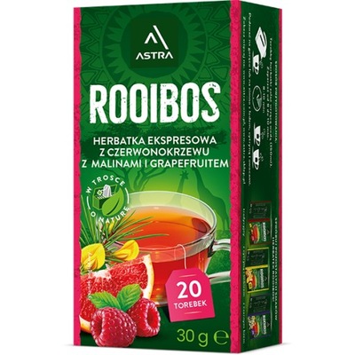 Herbata Astra ROOIBOS Malina Grapefruit 20 torebek