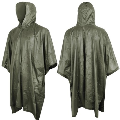 Peleryna Przeciwdeszczowa Ponczo z Kapturem MFH Poncho Vinyl GREEN OLIVE