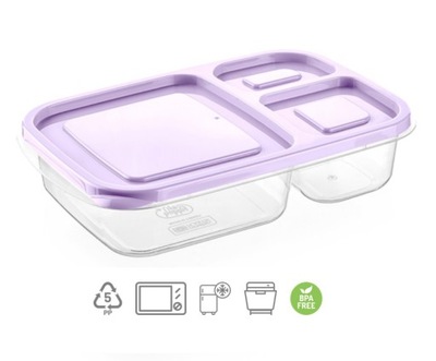 POJEMNIK NA ŻYWNOŚĆ LUNCHBOX DZIELONY NA 3 CZĘŚCI