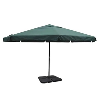 Zielony parasol ogrodowy z aluminiową ramą i prz