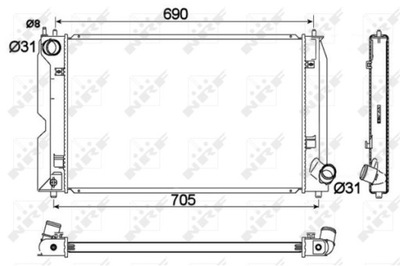 РАДІАТОР ВОДИ TOYOTA COROLLA 1.4D 00- 53765/NRF NRF