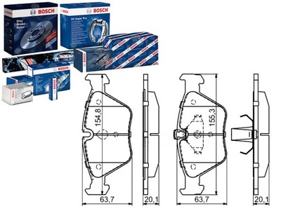 BOSCH КОМПЛЕКТ КОЛОДОК ТОРМОЗНЫХ BOS, 0 986 424 4