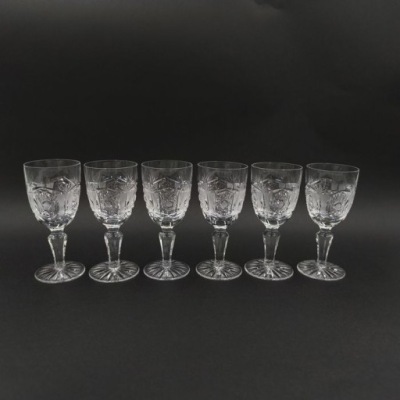 KIELISZKI SZKLANE KRYSZTAŁOWE VINTAGE RETRO SZKŁO