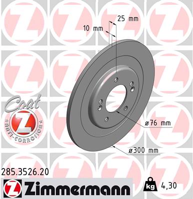 ZIMMERMANN 285.3526.20 DISCO DE FRENADO  