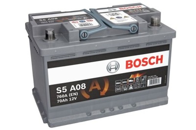 BATTERY BOSCH AGM 70AH 760A P+ 0092S5A080  