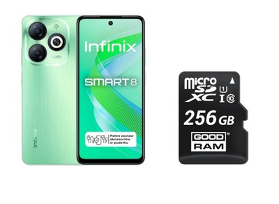 Smartfon Infinix SMART 8 4G (LTE) 3GB / 64GB Dual sim Zielony + Karta 256GB