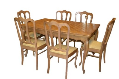 stół ludwikowski +6 krzeseł .dąb