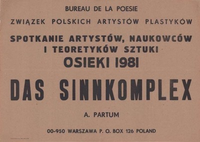 Andrzej Partum 1981 Das Sinnkomplex A. Partum