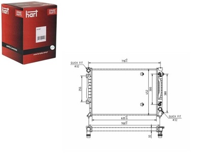 Радиатор audi a6 2.5tdi 97-01 автоматическая коробка передач hart фото №1
