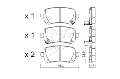 КОЛОДКИ ТОРМОЗНЫЕ CHRYSLER VOYAGER 07- ЗАД METELLI