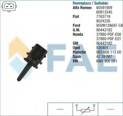 JUTIKLIS TEMPERATŪROS ORO FIAT OPEL 