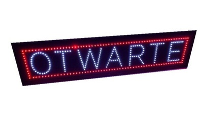 Reklama diodowa OTWARTE 130x25 cm szyld neon LED
