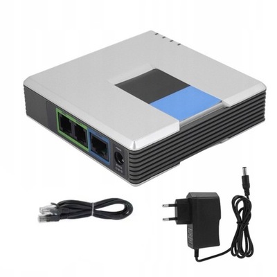 VOIP GATEWAY TELEFON INTERNETOWY 2 PORTY ADAPTER SIP RJ45 KABEL