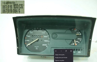 DASHBOARD DASH VW POLO III 3 1.0 1000 867919033CG  