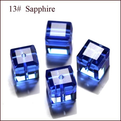 Koraliki szklane kryształowe, niebieski, 7mm