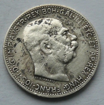 AUSTRIA - 1 korona 1913 r. - Franciszek Józef I - srebro Ag