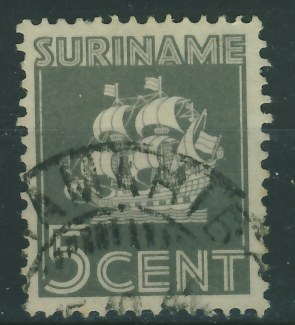 Kolonie hol. Suriname 5 cent. - Żaglowiec