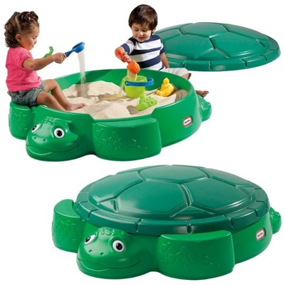 LITTLE TIKES ZIELONA PIASKOWNICA OGRODOWA Z POKRYWĄ ŻÓŁW 2 SIEDZISKA 1+
