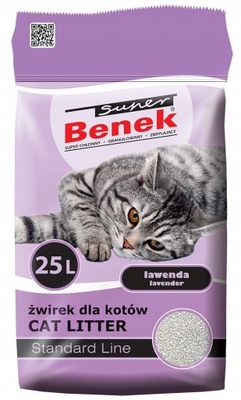 Żwirek Super Benek Lawenda 25l dla kota