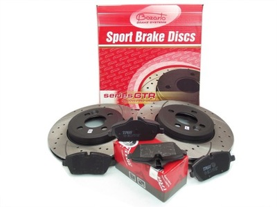 Тормозные диски 280mm перфорированные тормозные колодки trw mini r56 clubman clubvan r55 cabrio r57 фото №1