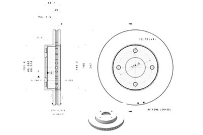 BREMBO DISCOS DE FRENADO 2 PIEZAS NISSAN NV200 / EVALIA  