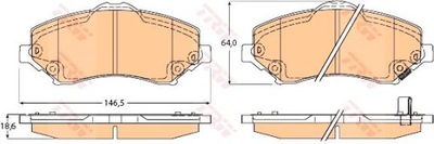 КОЛОДКИ ГАЛЬМІВНІ ПЕРЕД JEEP WRANGLER 2,8CRDI 06-